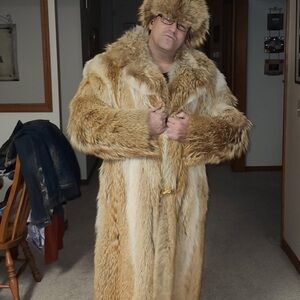 Fur coat with matching hat